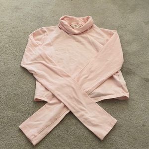 Pink turtle neck crop top